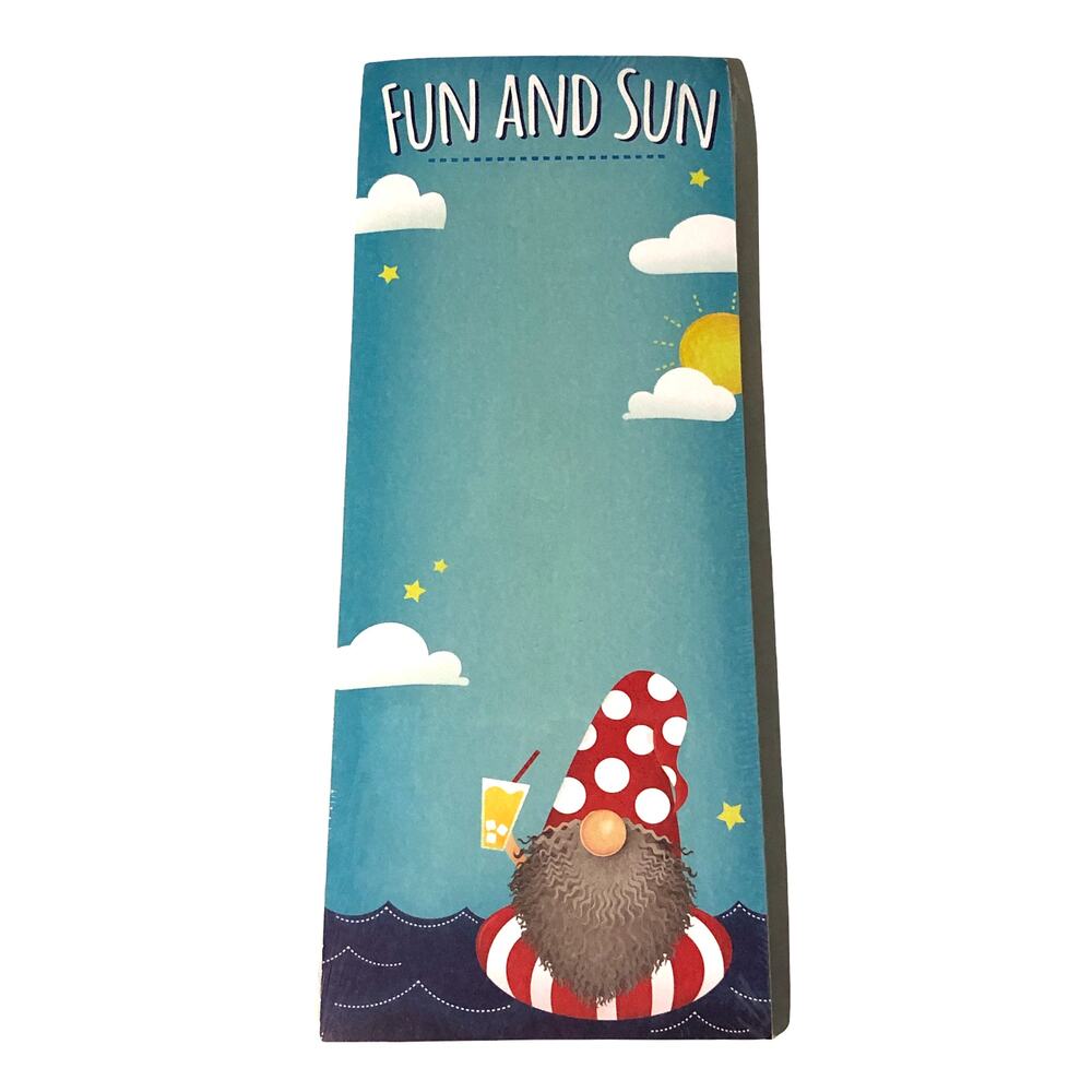 Gnome Magnetic List Note Pads 30 Sheets - Fun and Sun
